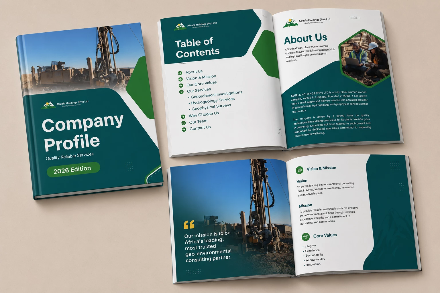 Abuela Holdings company profile designed by WeDoDev