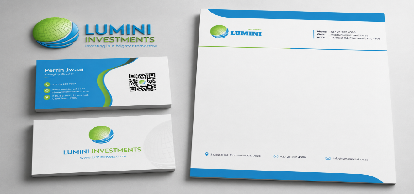 Lumininvest Logo, Business cards, letterheard & more